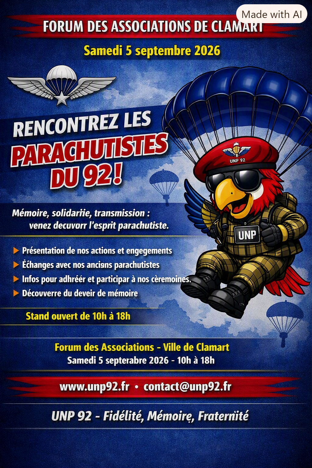 affiche UNP92 forum des associations de Clamart